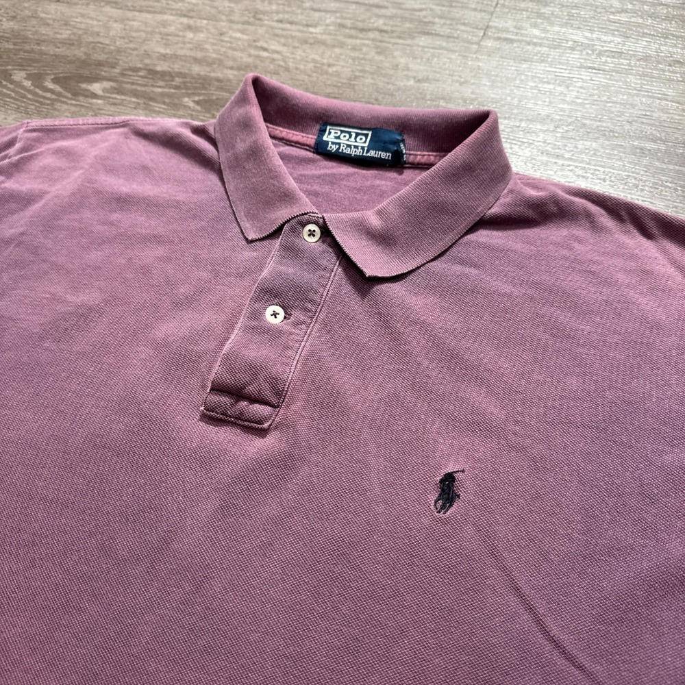 Ralph Lauren Polo Shirt Mens Large Purple‎ Pony Short Sleeve Preppy Pique Rugby